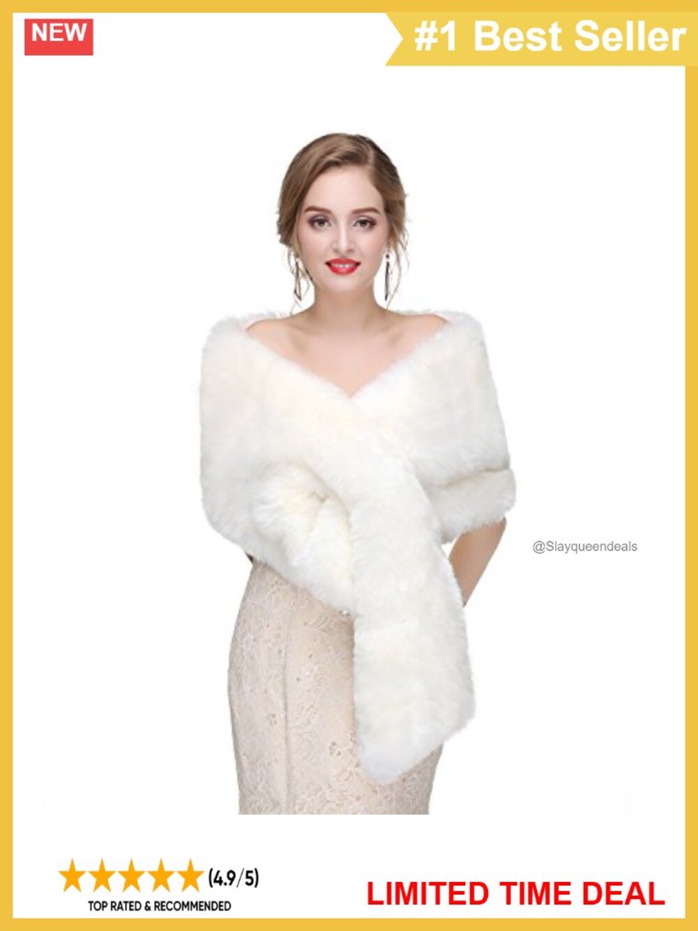 Faux Fur Shawl Wrap Bridal Evening Party Stole